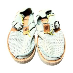 Satorisan Benirras Microperforated String Leather Loafers Light Green 37 Euro